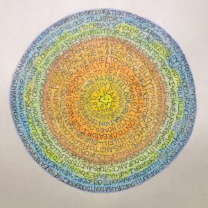 Creative Mindfulness Art Activity: Bright Words Mandala